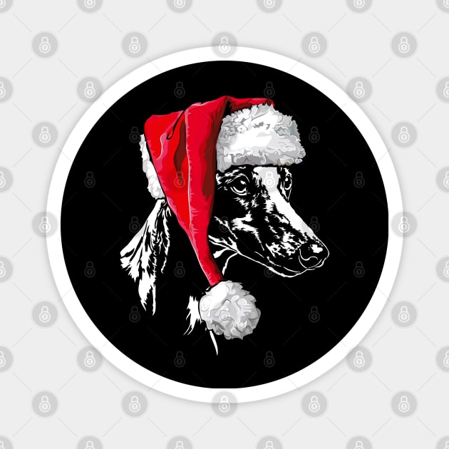 Funny Santa Whippet sighthound Christmas dog Magnet by wilsigns